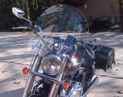 thumbnail image 2 of GOODFITMENT 18x16 Large Clear Windscreen For Triumph Bonneville America - With Chrome 2 of 5