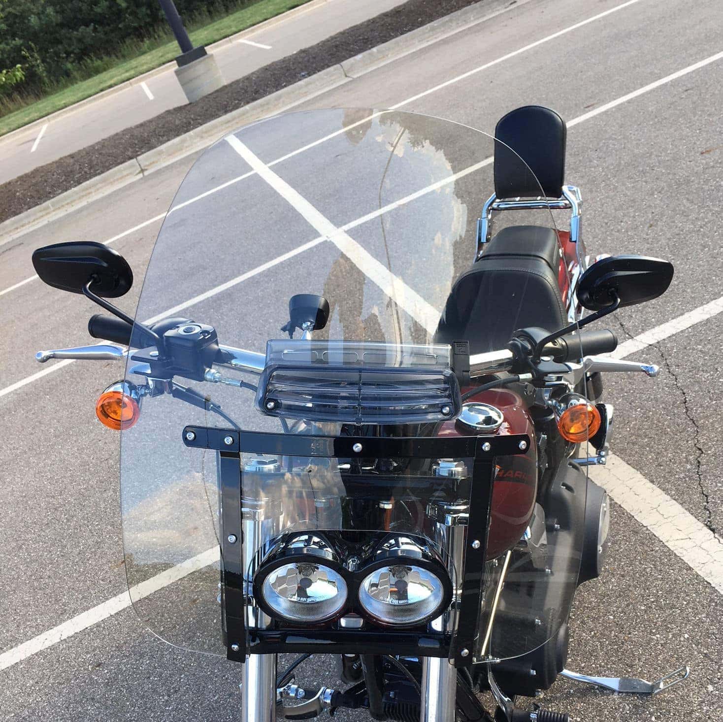 Motorcycle Body Frame 19 Windshield Wind Screen Fits Harley Davidson Dyna Fatbob Road King Softail Motors