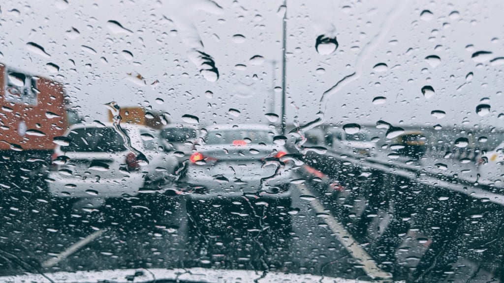 Motorcycle windshield with Rain