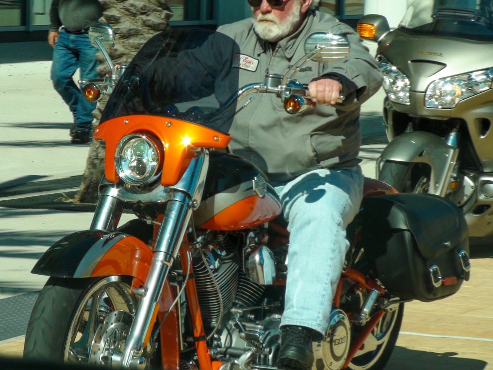 Two Kinds of People that Harley-Davidson Riders Love, and One Kind they Hate 3 biker man on harley davidson cvo softail convertible screaming