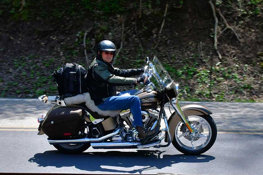 looking over motorcycle windshield