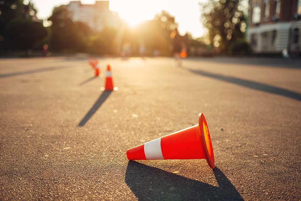 motorcycle safety school cones