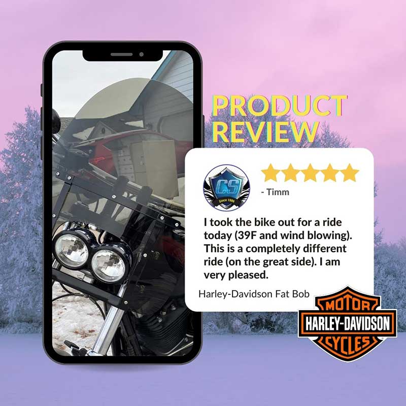 Harley Davidson | Fat Bob Quick Release Compact Windshield 4 fat bob