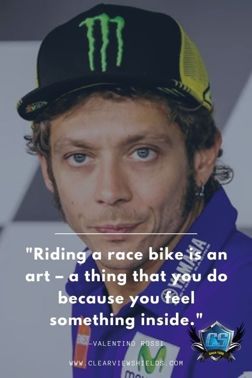 Riding a race bike is an art – a thing that you do because you feel something inside