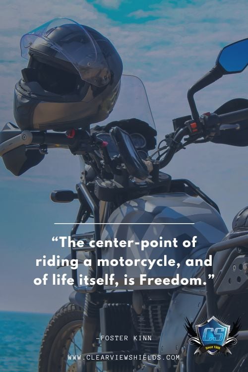 The center point of riding a motorcycle and of life itself is Freedom