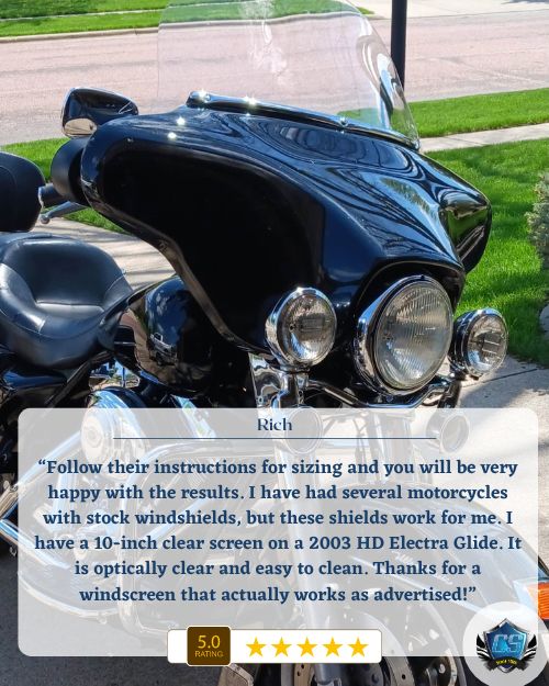 Best Motorcycle Windshields 4 Follow their instructions for sizing and you will be very happy with the results. I have had several motorcycles with stock windshields