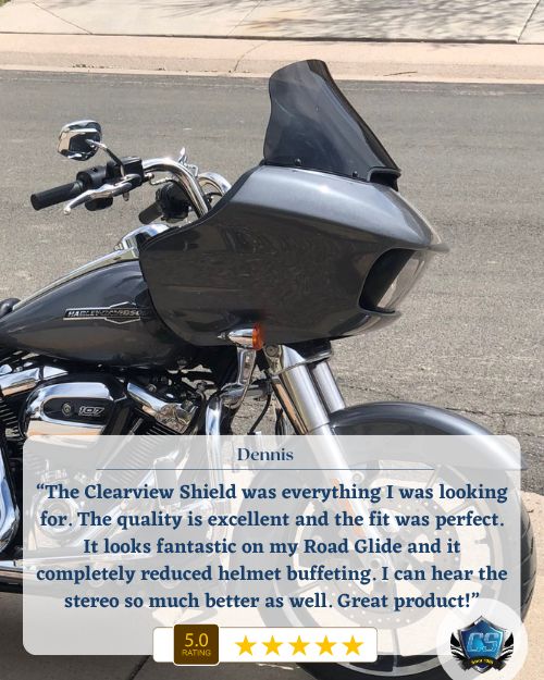 Best Aftermarket Windshield for Harley-Davidson 4 The Clearview Shield was everything I was looking for. The quality is excellent and the fit was perfect. It looks fantastic on my Road Glide and it completely reduced helmet buffeting